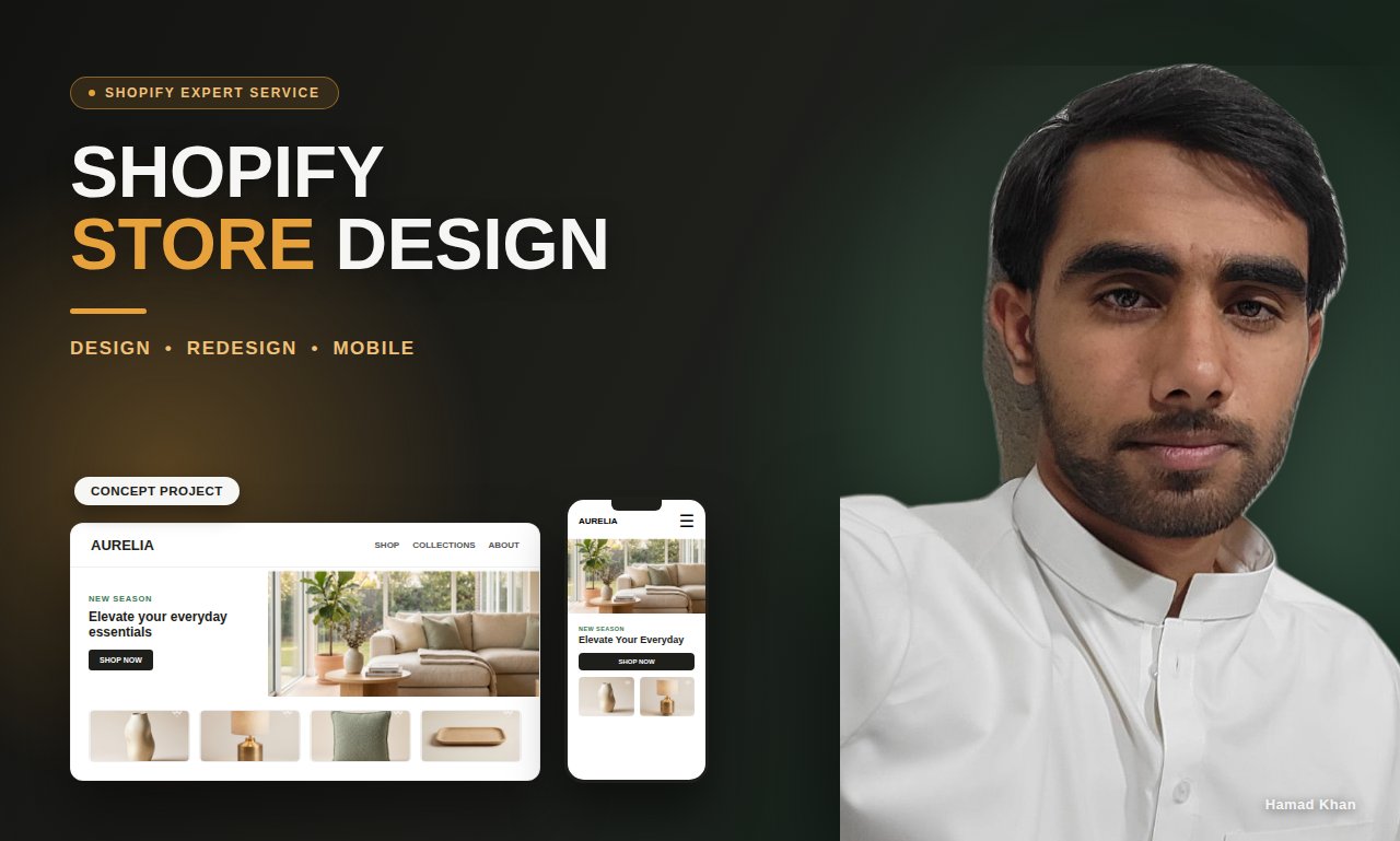 AURELIA Shopify concept store — homepage design and hero section